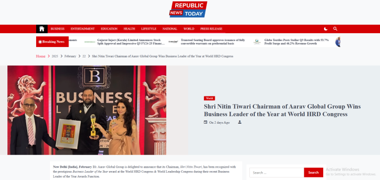 Gallery 62 Nitin Tiwari Aarav Global Group- republic news today
