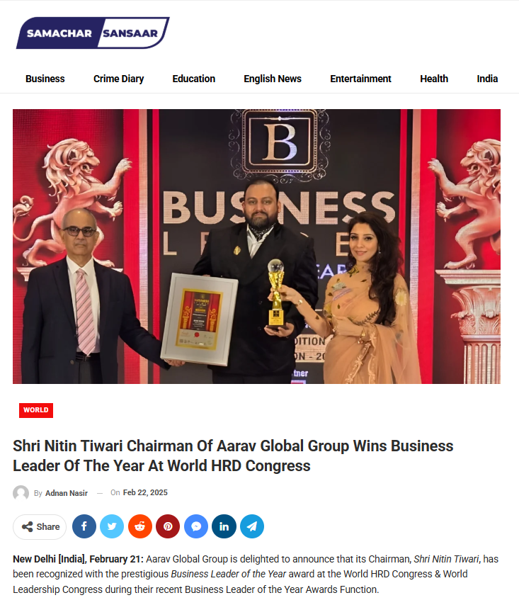 Gallery 63 Nitin Tiwari Aarav Global Group- samachar sansar
