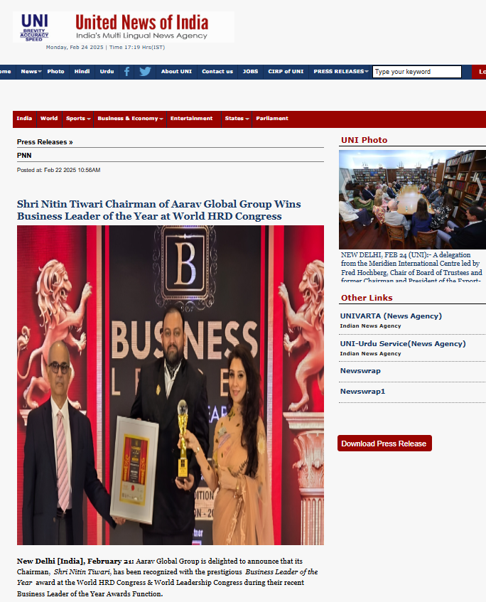 Gallery 66 Nitin Tiwari Aarav Global Group- united news of india