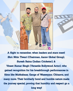 Nitin Tiwari Aarav Global Group and Suresh Raina Indian Cricketer